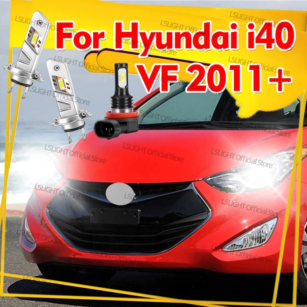 2/6x CSP Fog Bulbs 6000K Front LED Headlights 30000LM Head Lamps For Hyundai i40 VF 2011-2019 2018 2017 2016 2015 2014 2013 2012