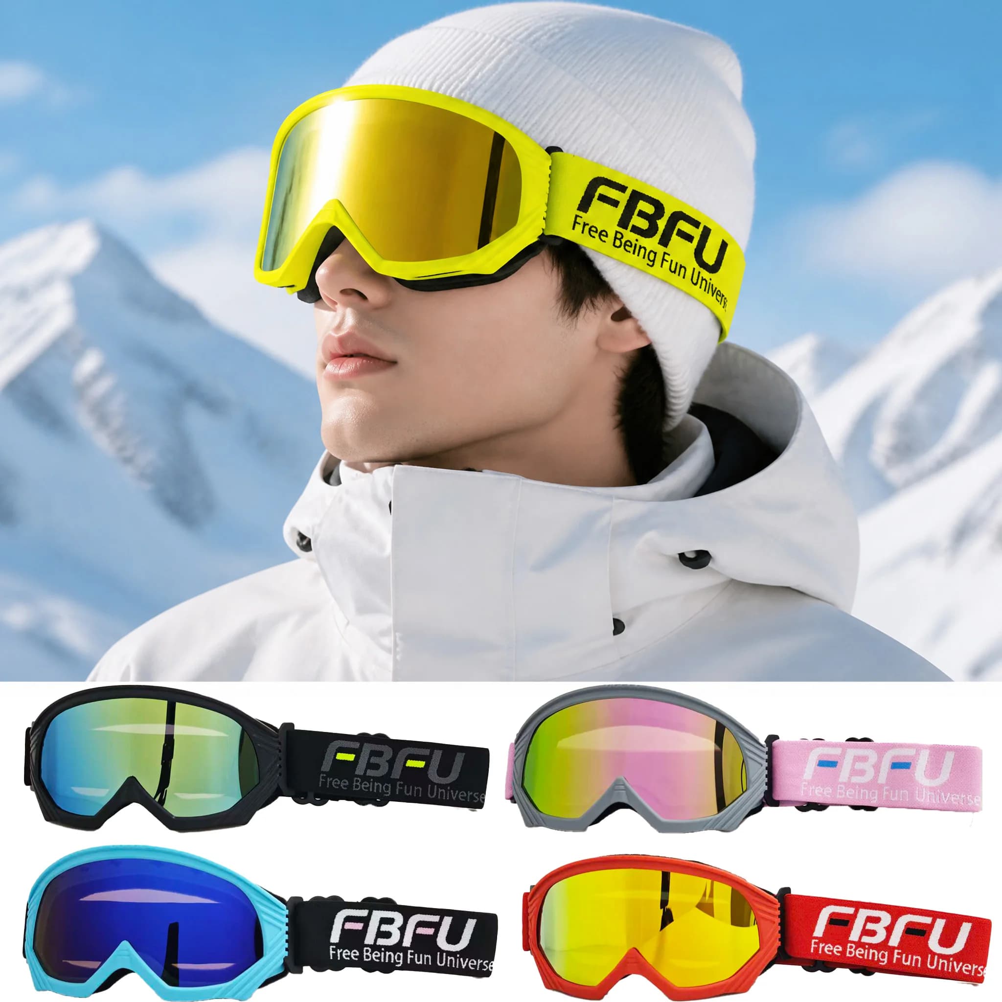 Adult Off-Road Ski Sports Goggles Soft Foam Padding Outdoor Eyewear For Skiing Motorcycle Dirt Bike ATV Riding