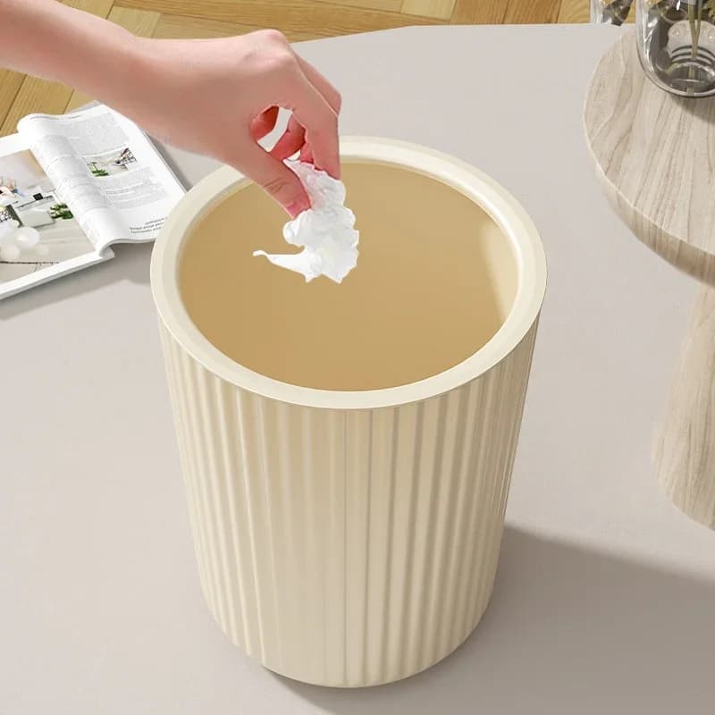 Simple Recycle Bin Multiple Sizes Desktop Wastebasket Cube Food Waste Disposal Bathroom Kitchen Trash Can Home Accessories
