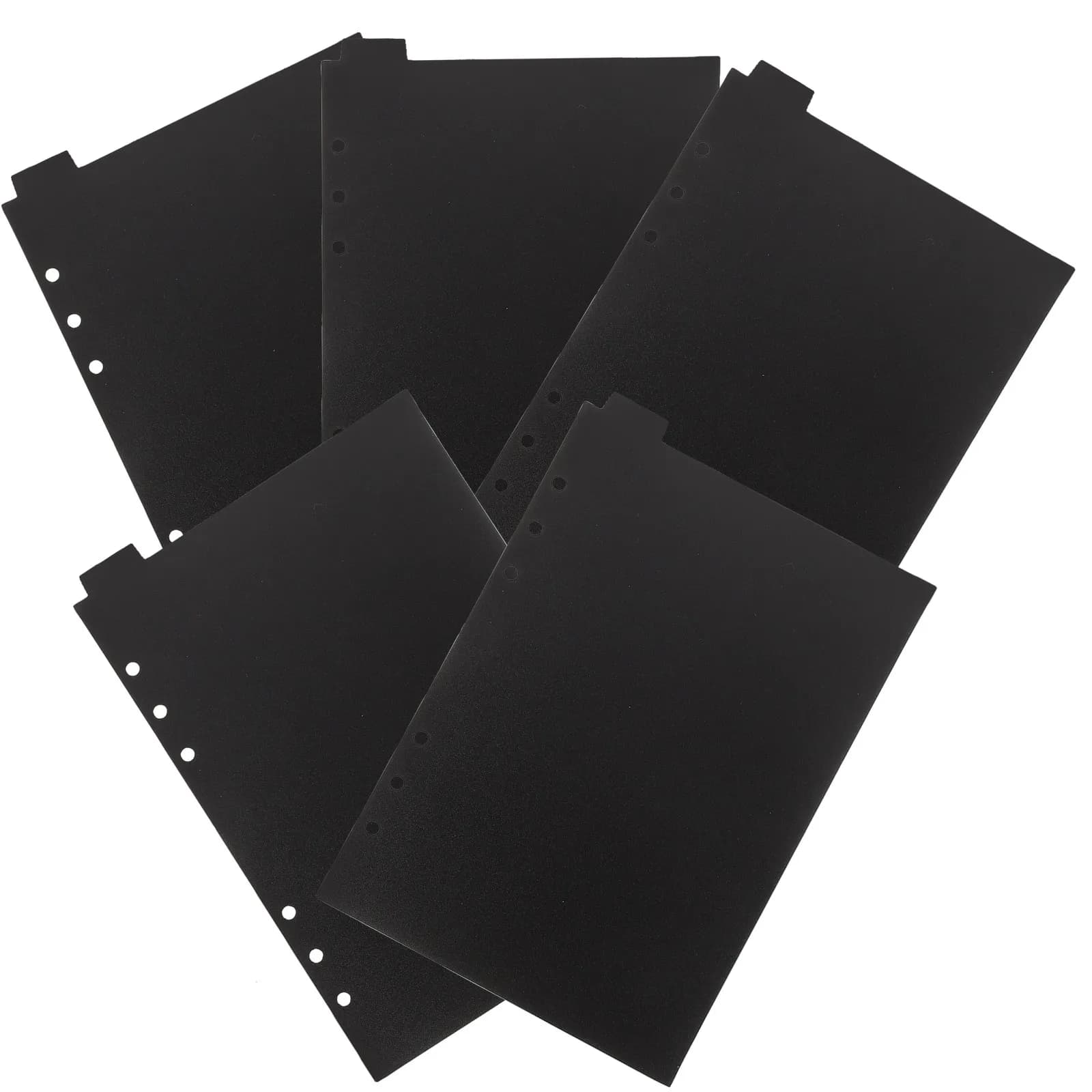 5Pcs A5 Black Index Dividers Design Heavy Duty Binder Separators for Notebooks Files Planners Students Teachers Office
