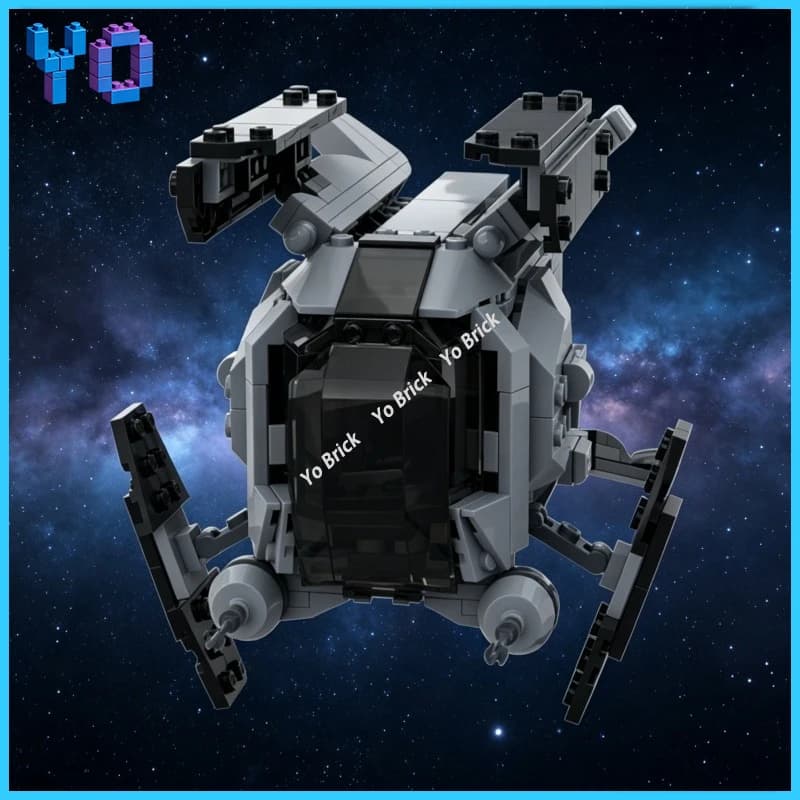 MOC Mini Dual-Wing Hover Gunboat Building Set, Light Patrol Drone, DIY Small Brick Desktop Creative Puzzle Toy Gift 350pcs