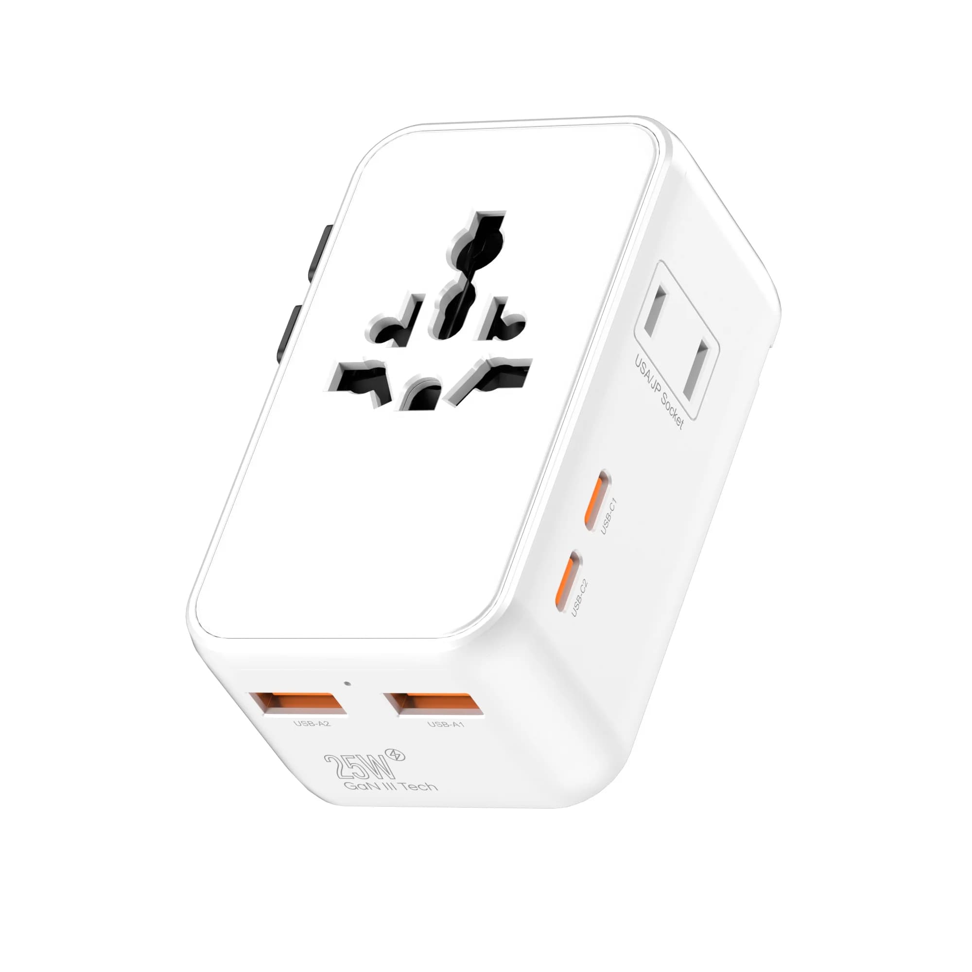For Ultra-Slim GaN 25W Wall Socket International Worldwide Plug Adaptor Universal Travel Charger Adapter