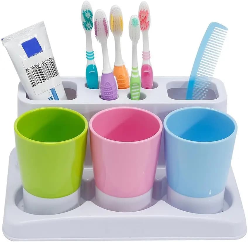 Supporto per spazzolini e dentifricio da bagno, organizer per riporre oggetti