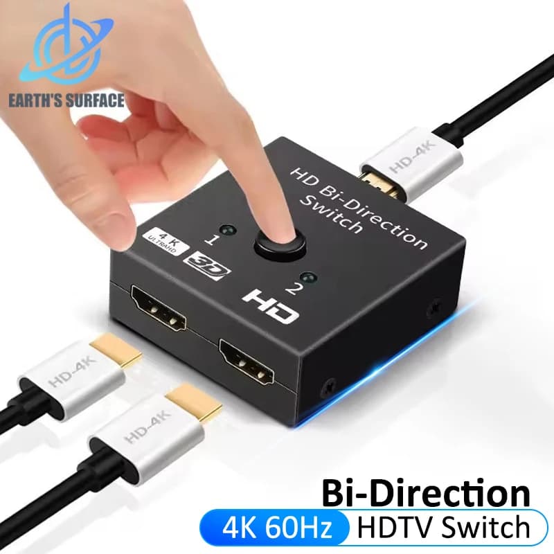 Splitter compatible HDMI 4K 1 input 2 outputs Two-way switcher 2 ports HDTV 2.0 converter adapter for PS5 PS4 Xbox PC TV