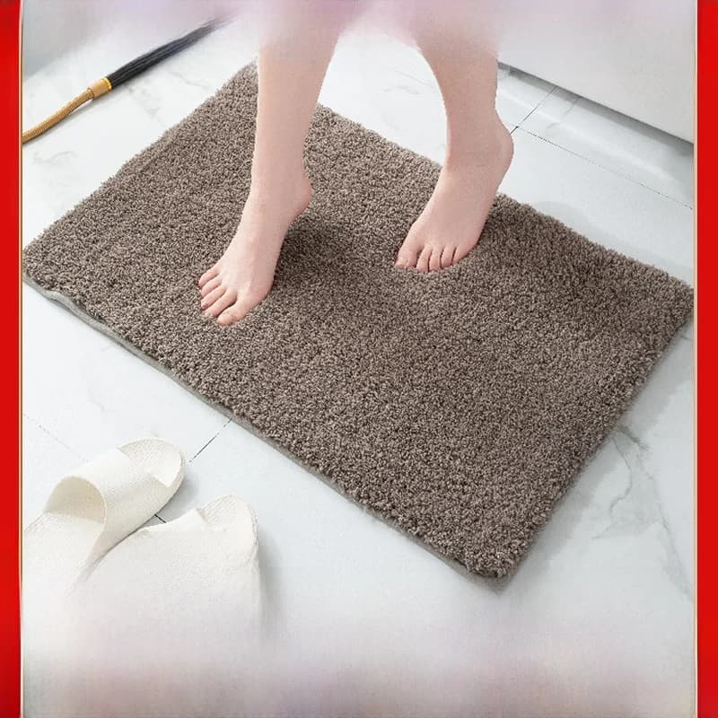 Thick Long Plush Floor Mat Carpet Absorbent Quick Dry Bedroom Bathroom Entrance Door Mat Soft Polyester Fiber Home Use Rug