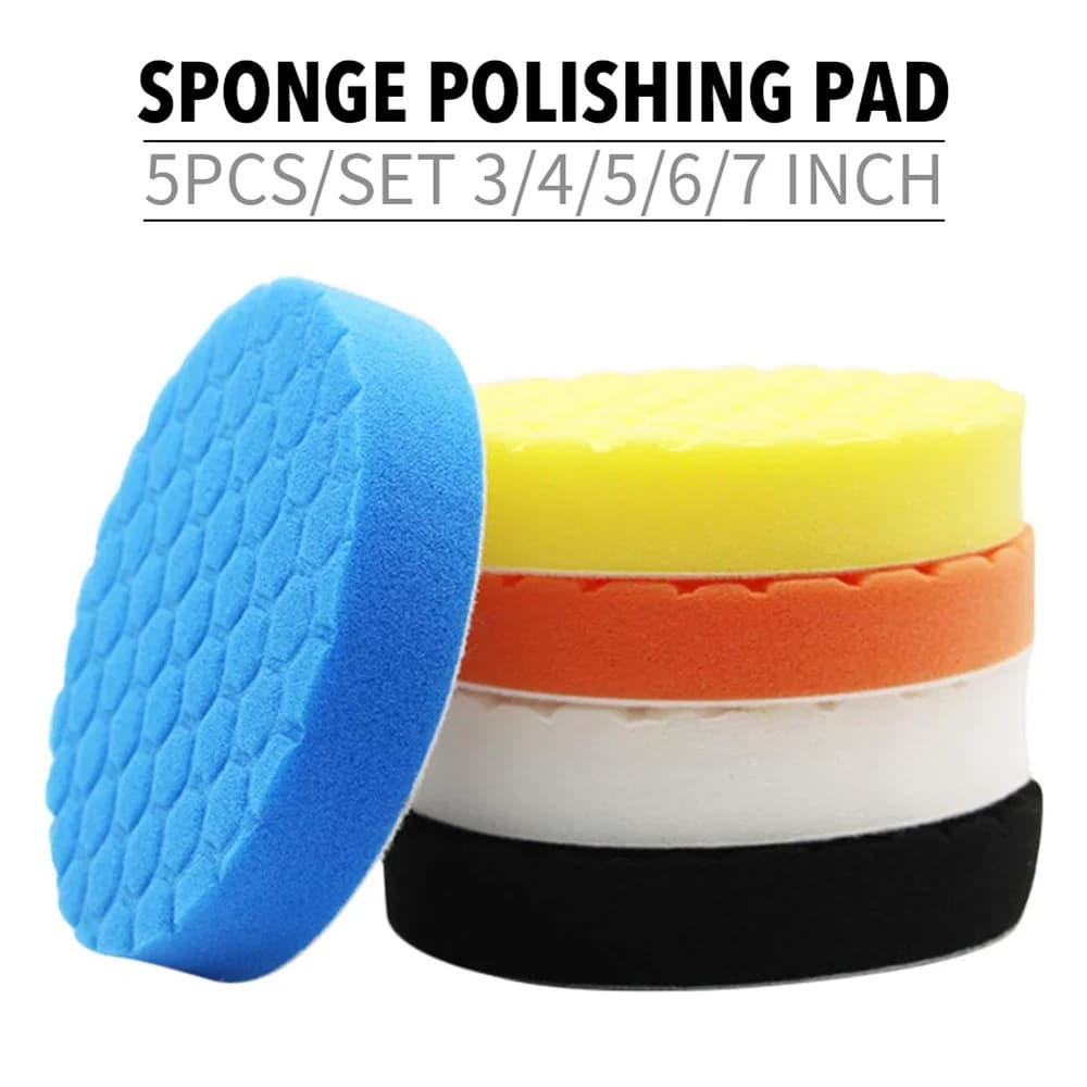 5 pezzi kit di tamponi in spugna per lucidatura per auto tampone in schiuma tampone lucidatrice tamponi per cera per auto moto veicolo a motore rimuove graffi