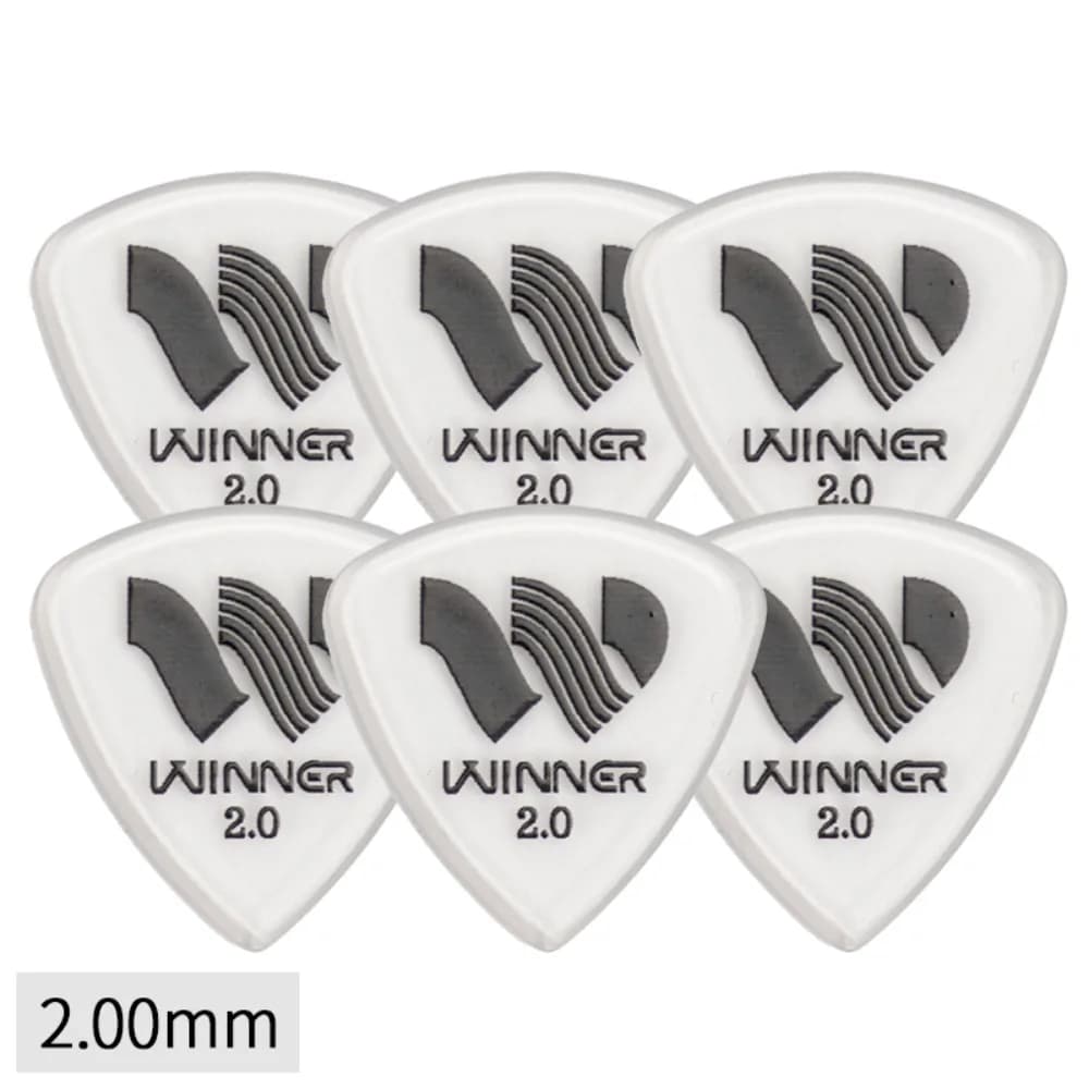 Plettri per chitarra Winner da 6 pezzi Plettri per chitarra elettrica antiscivolo spessi 2,0 mm Plettri triangolari grandi Accessori per chitarra acustica