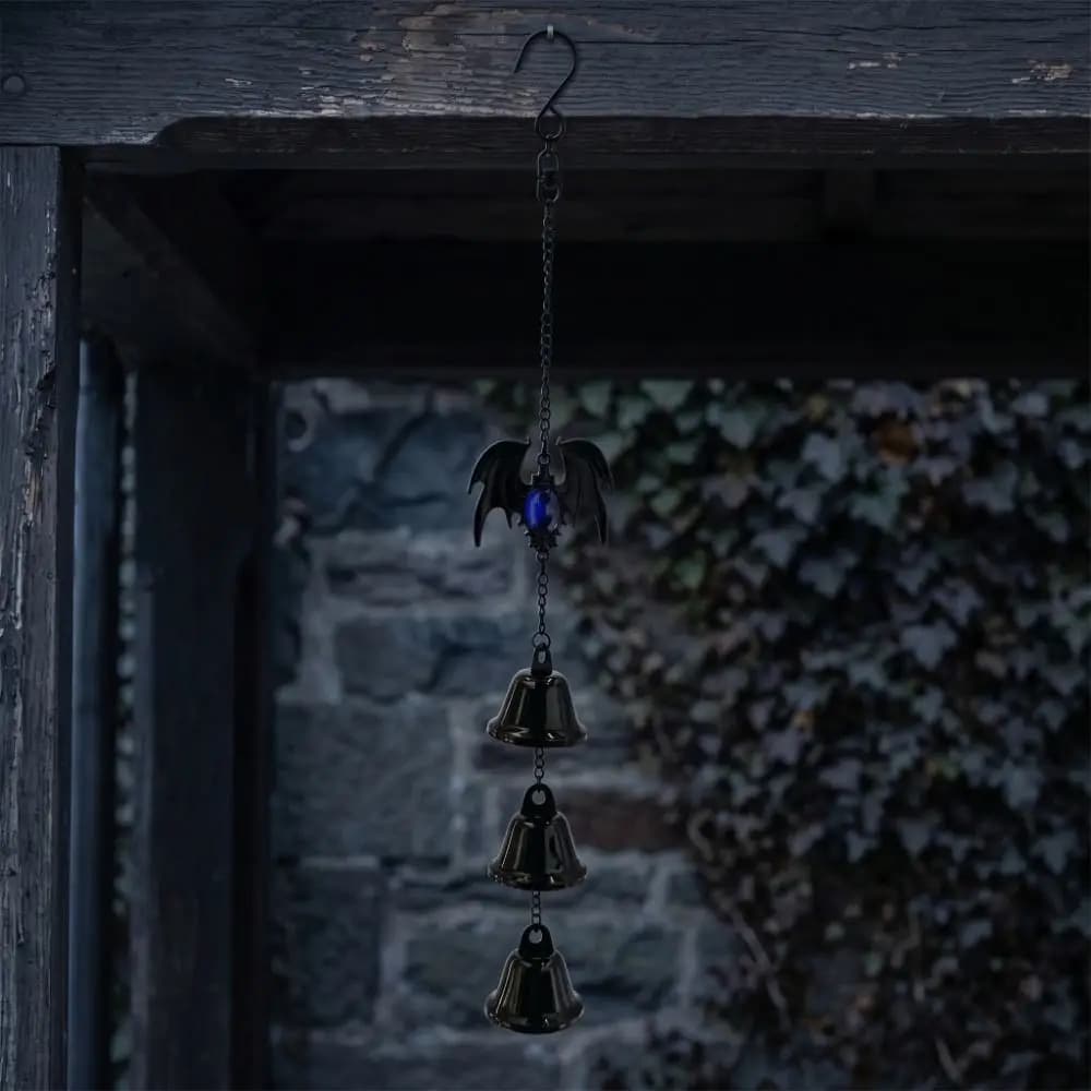 Unique Dark Style Bat Wind Chime Decorations Funny Halloween Wind Chime Hanging Ornaments Gothic Chime Pendant Home
