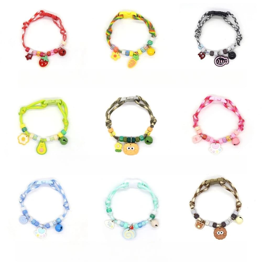Collare per Cani e Gatti 1pz, Intrecciato a Contrasto Colore, Freschezza Estiva, Regolabile, Sicurezza Cuccioli, Anti-smarrimento, Accessori per Passeggiate all'Aperto