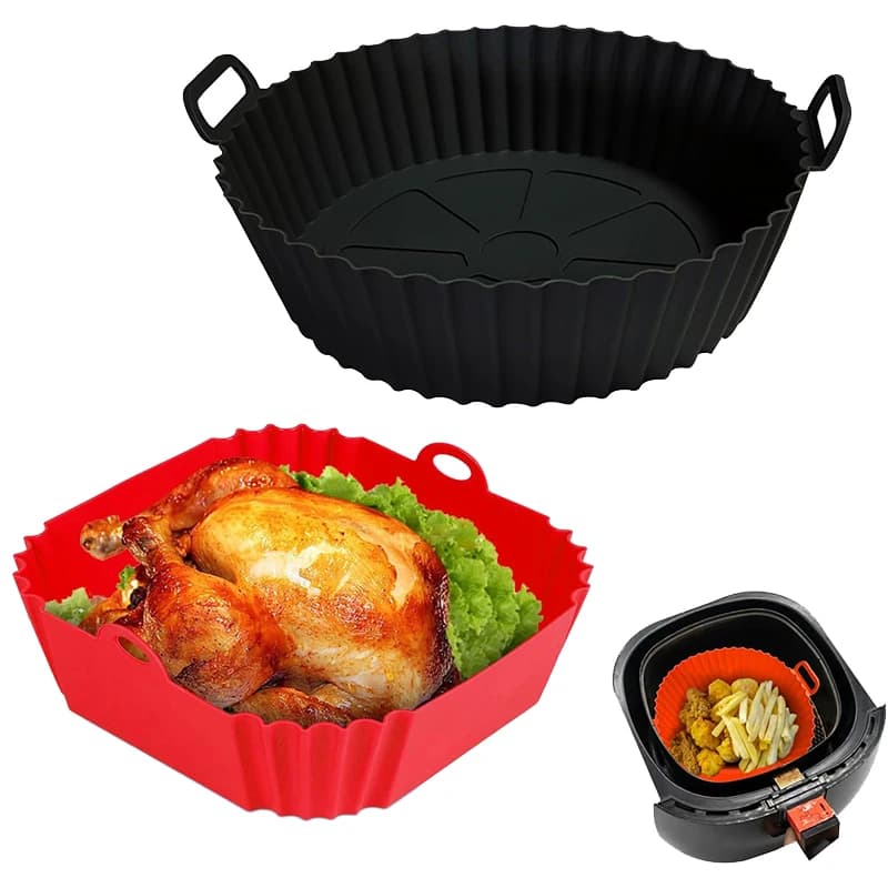 Silicone air frying mats, kitchen accessories, reusable baking tray, non-stick pizza baking tray, silicone oven mat and TMZ kitchen