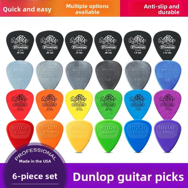 Dunlop Jazz3 Frosted Turtle Picks Set of 6 Folk Acoustic Guitar Plectrums Smooth Strumming Quick Play Jazz Accessories