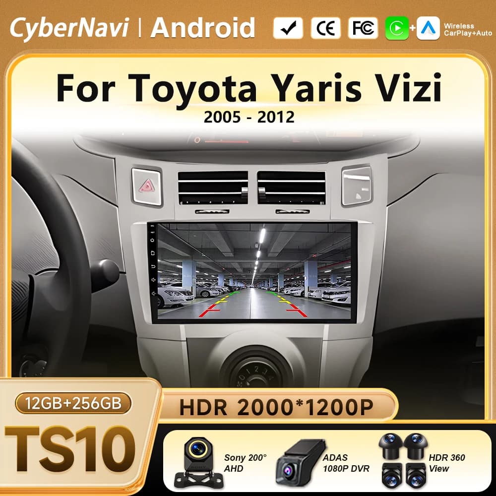 Android 16 For Toyota Yaris Vizi 2005 2006 2007-2012 Car radio Multimedia Video Player GPS Navigation Radio 4G WIFI DSP No 2din