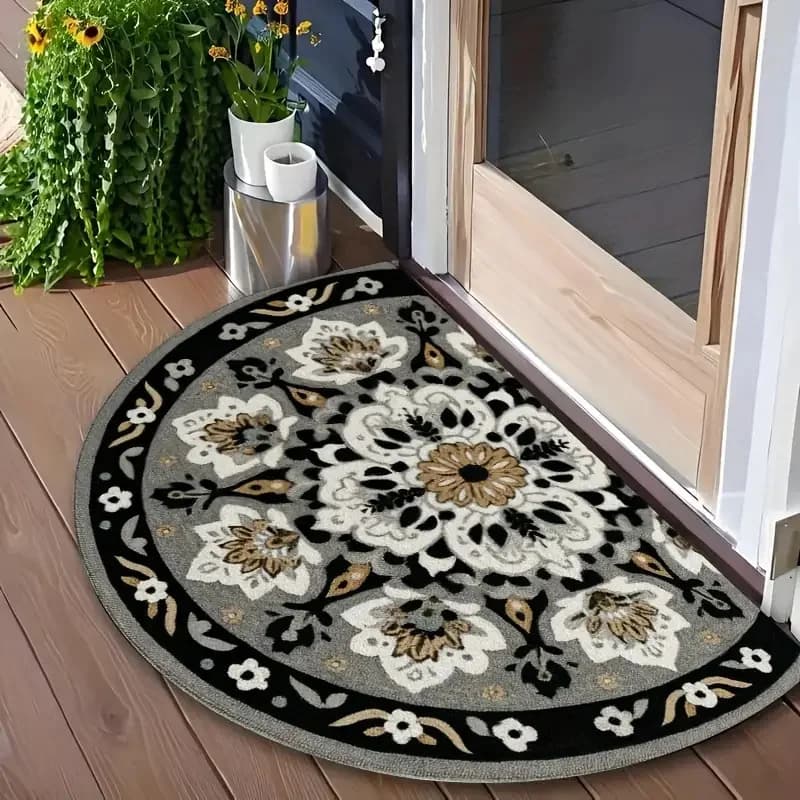 VIKAMA American style floral entrance mats, non-slip and wear-resistant retro door mats, entrance mats, home decorations