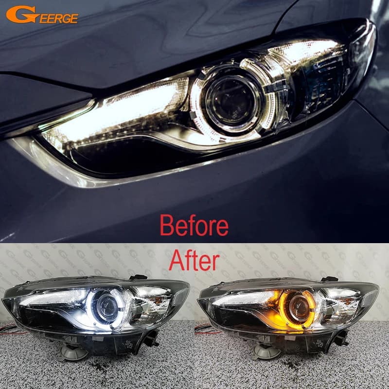 Per Mazda 6 Atenza Mazda6 GJ GL 2014 2015 2016 2017 Ultra Luminoso A/W Switchback DRL Indicatori di direzione LED Angel Eyes Kit Halo Anelli