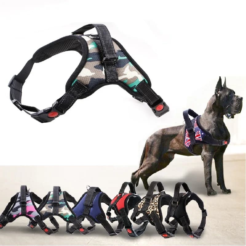 Imbracatura per Cani in Nylon Resistente, Collare Regolabile Imbottito per Cani di Taglia Extra Large, Media e Piccola, Gilet per Husky e Cani Grandi