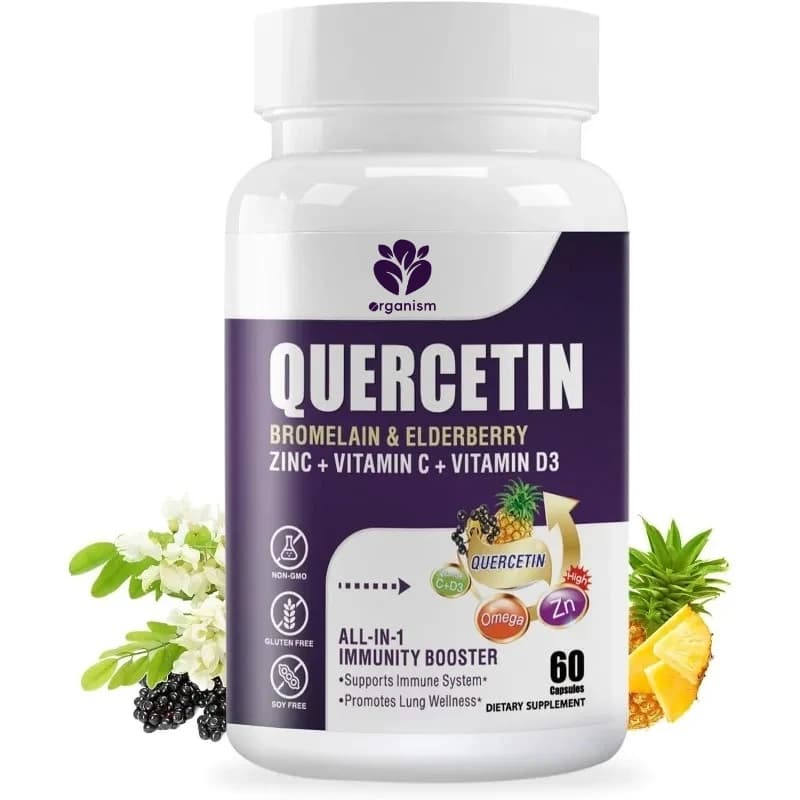 The 500 mg Quercetin capsules contain bromelin, vitamins C and D3, zinc and elder - immune supplements -60 capsules