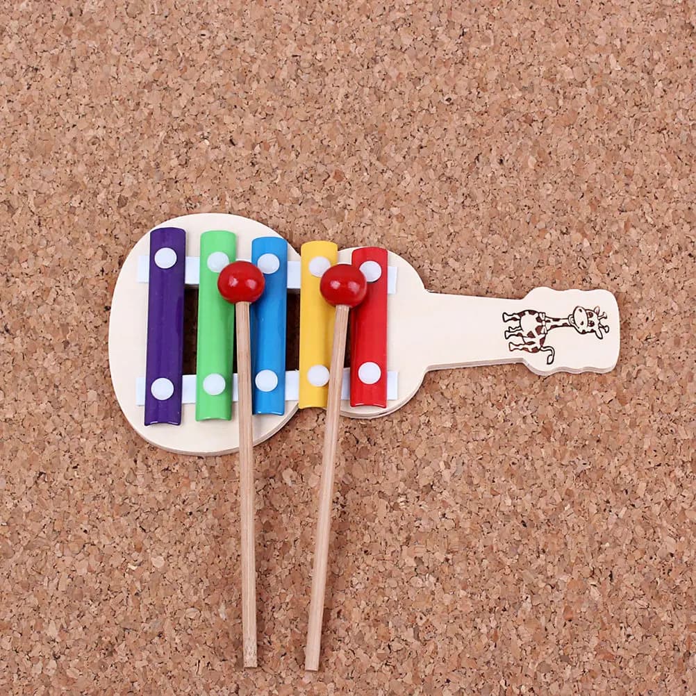 Pianoforte a forma di chitarra, strumento musicale in legno per bambini, coordinazione occhio-mano, apprendimento musicale, regalo educativo