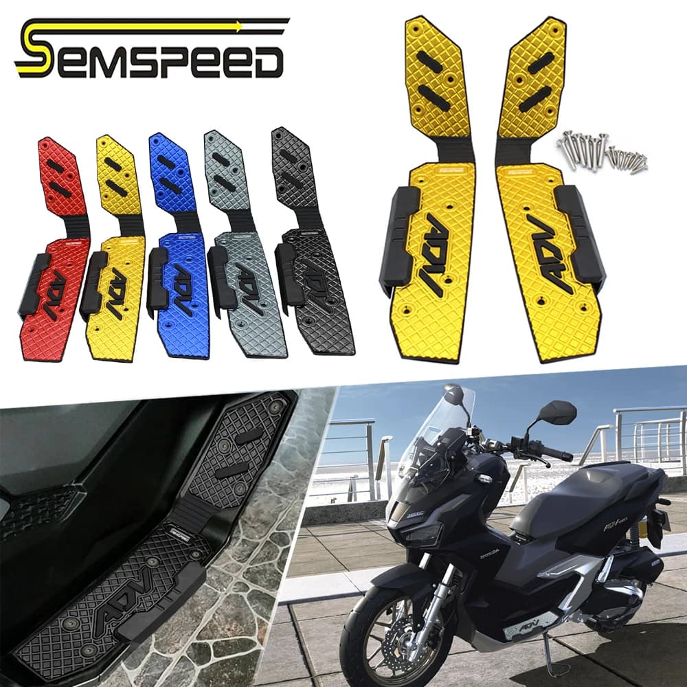 Semspeed Moto CNC Pedane Poggiapiedi Per Honda ADV 160 2022 2023 2024 Accessori di Protezione Pedane Matting