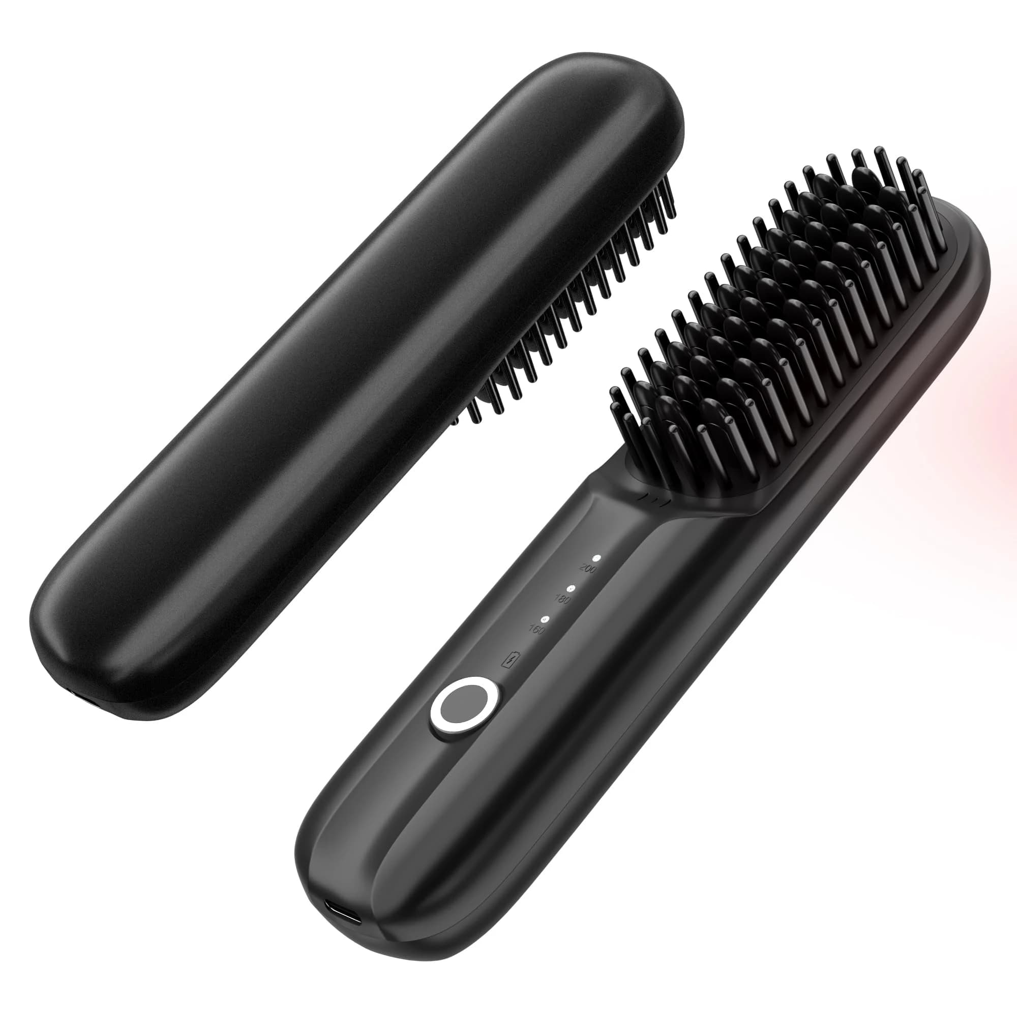 Wireless Leasing Brush, Mini Pettine Portable Heater with Negative Ions for Women, USB Rechargeable for Travel