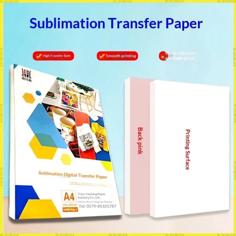 Carta per sublimazione Dingchang Qiu A4, 96% alta percentuale di trasferimento, resistente all'acqua, per tessuti chiari, non cotone, t-shirt, tazze