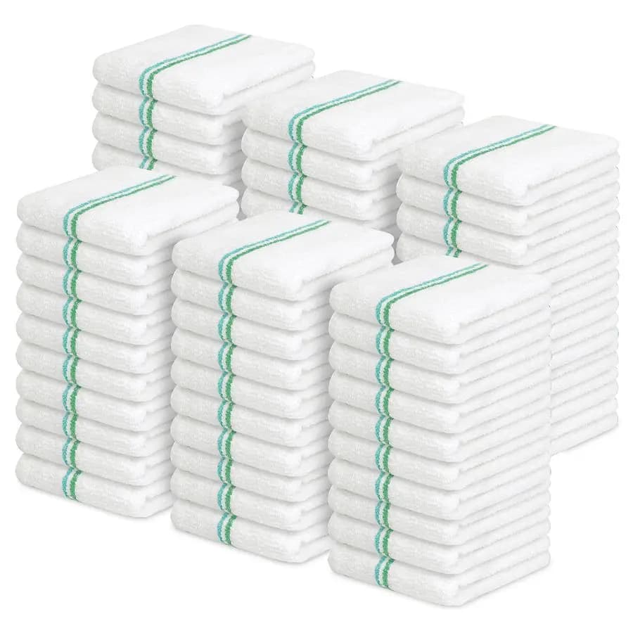 Panni in spugna Terry per bar, confezione convenienza da 60 pezzi, dimensioni 16x19, assorbenti e resistenti, stracci multiuso per la pulizia, panni in cotone per la pulizia, in tessuto Terry