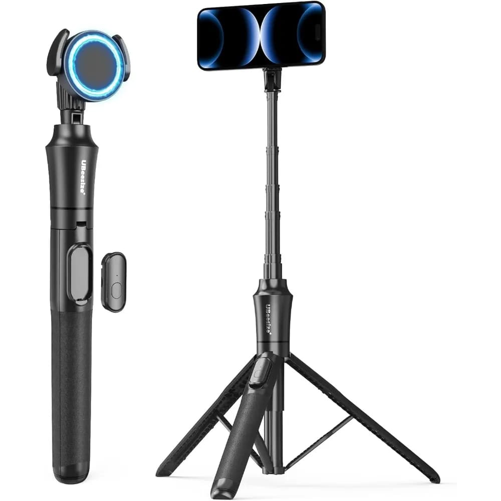 Treppiede magnetico da 72" con telecomando per iPhone e Android, supporto selfie estensibile compatibile con MagSafe