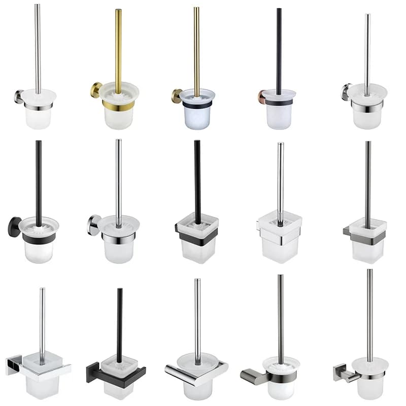 Wall‑Mounted Stainless Steel Toilet Brush Holder, Space‑Saving Single Brush Bathroom Hardware Accessory