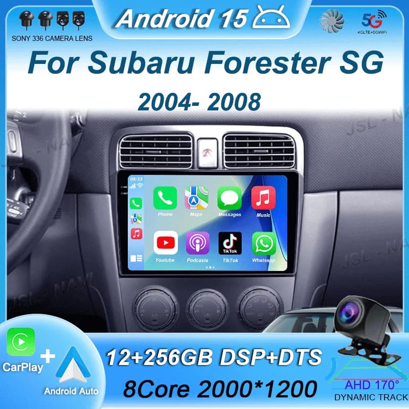 Carplay Autoradio Per Subaru Forester SG 2004 - 2008 Android 15 Lettore Video Multimediale Auto DSP Navigazione GPS 2din DVD Stereo