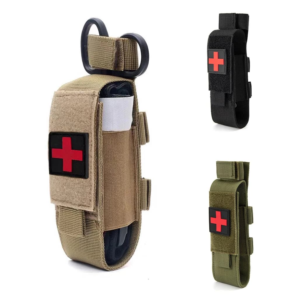 Custodia per laccio emostatico in nylon tattico di primo soccorso Custodia per pistola singola Custodia per coltello da caccia all'aperto Fondina per forbici mediche Molle