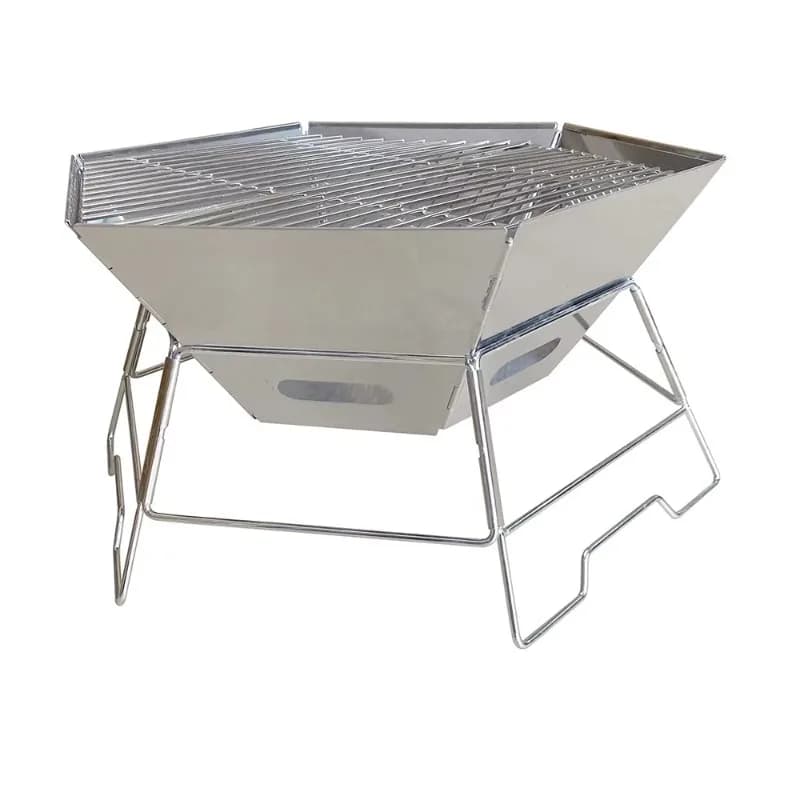 Camping Outdoor Mini BBQ Fornello pieghevole esagonale Stufa a legna da picnic a propano Stufa a legna da esterno