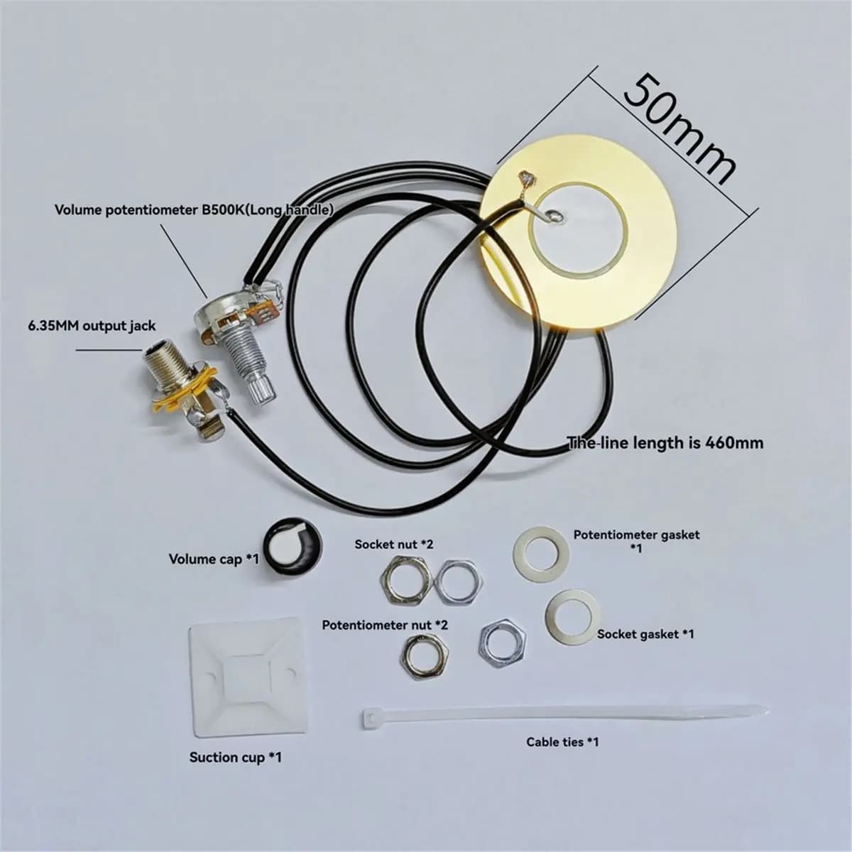 Pickup per chitarra folk acustica da 50 mm Chitarra acustica Ukulele Passivo Soundhole Pickup Trasduttore [cilae-17R]