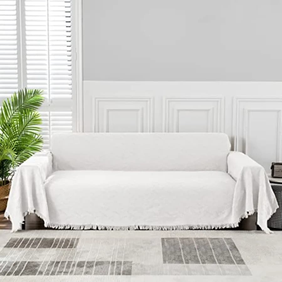 Copridivano Lavabile, Fodera per Divano, Copricuscini, Copridivano Sezionale, Copridivano Geometrico Jacquard per Soggiorno in Pelliccia