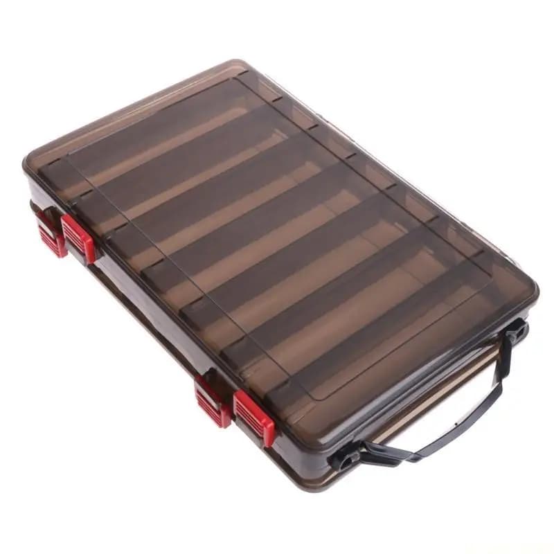 M5TC Fishing Box Bait Lure Hook Storage Double Side V Shaped Tackle 14 Compartments