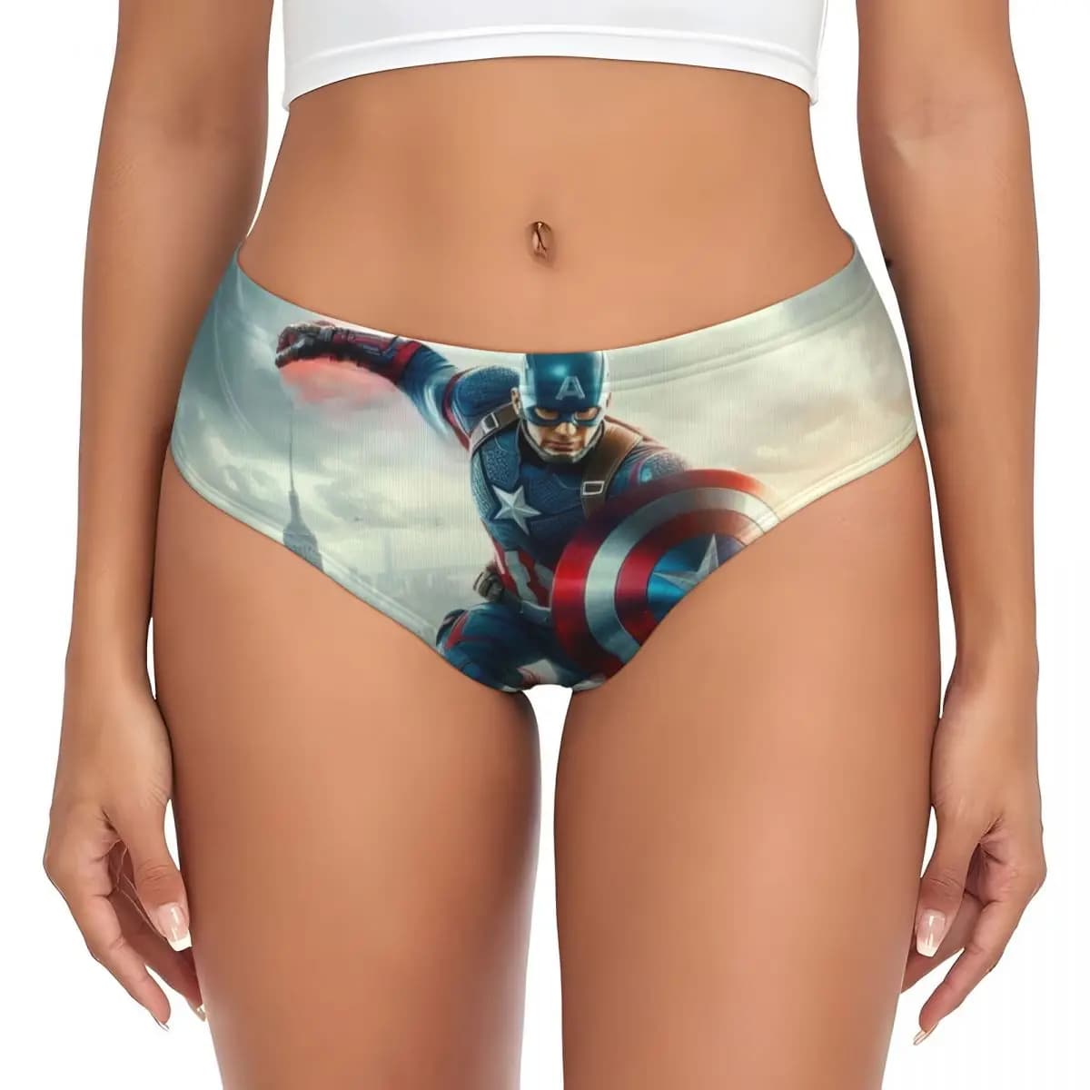 Custom Mutandine Captain America Comics for Women, Elastic Underwear by Superhero, Valentine's Day Gifts