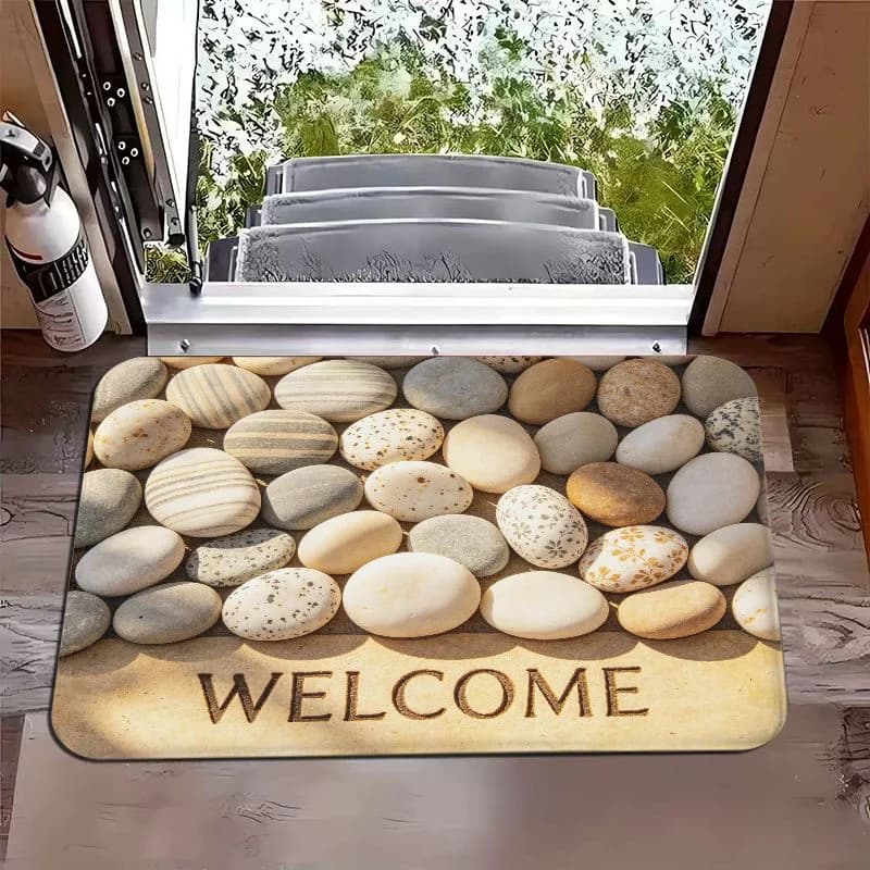 VIKAMA Cute Pet Welcome Home Door Mat Non Slip Entrance Mat for Front Door Entryway Foyer Hallway Indoor Home Decor