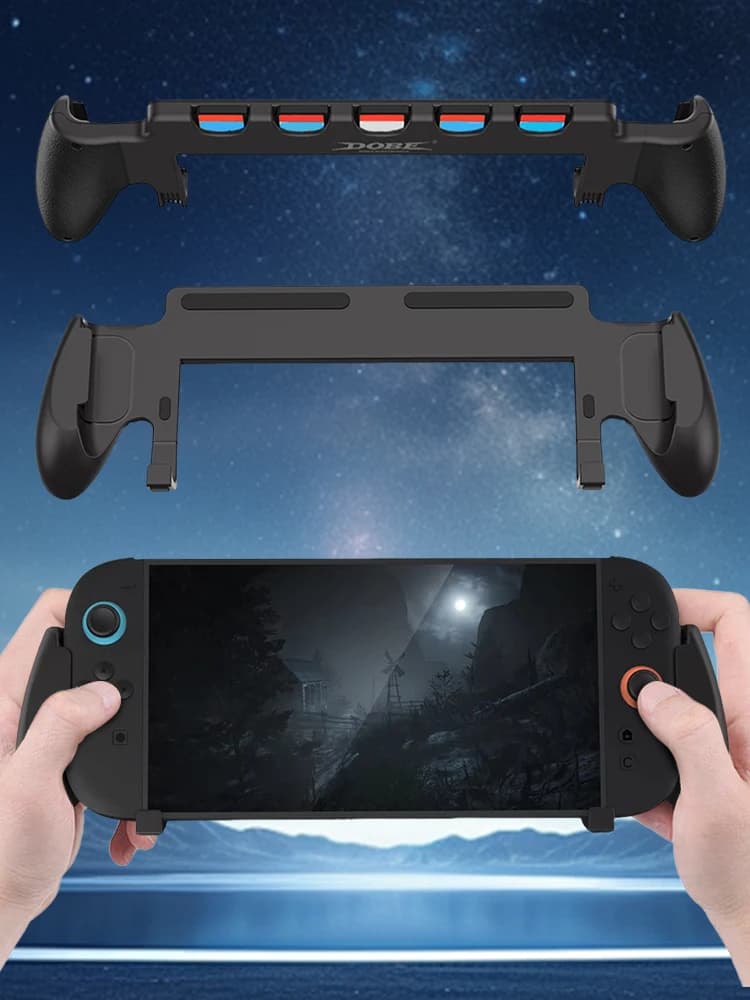 Impugnatura con Supporto per Nintendo Switch 2, Custodia Protettiva con 5 Slot per Giochi, Antiscivolo, Accessori per Console di Gioco