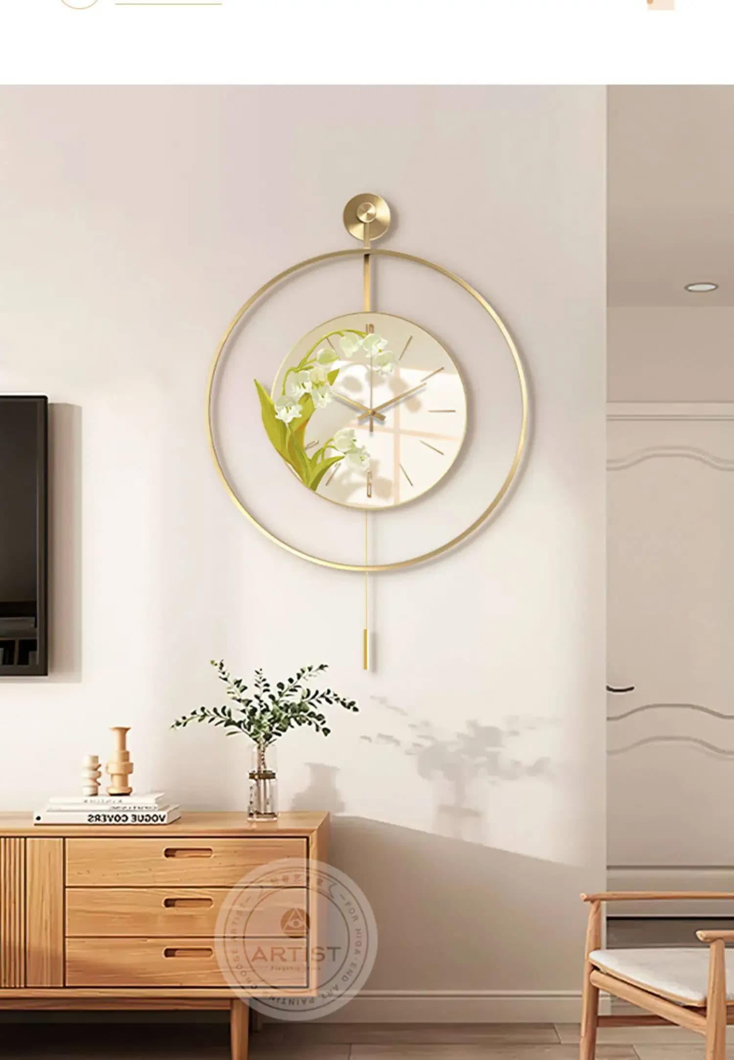 ins clock wall clock living room small fresh flower dining room decorative clock dining room creative fashion watch wall