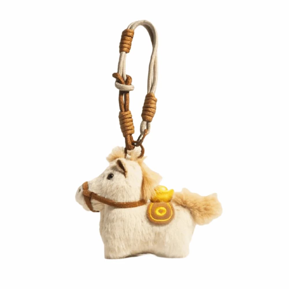 Mascotte Cavallo di Peluche Carino, Ciondolo Cavallo con Parole di Benedizione, Regalo Morbido per il Capodanno Cinese, Zodiaco Cinese
