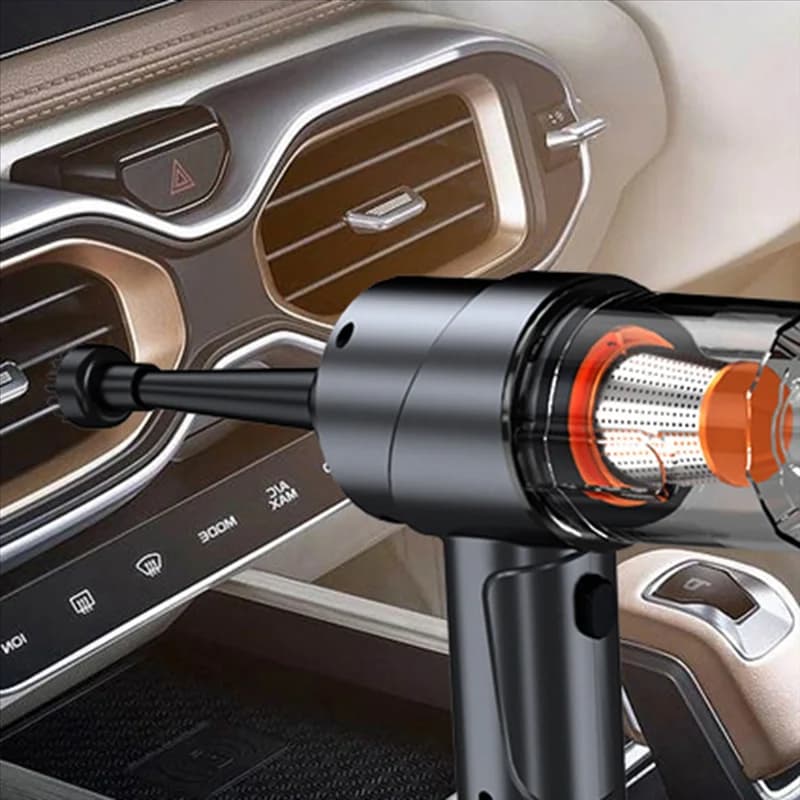 AA96 Aspirapolvere per auto senza fili Potente aspirazione Aspirapolvere per auto portatile Doppio strumento di pulizia per uso domestico e auto 9000Pa