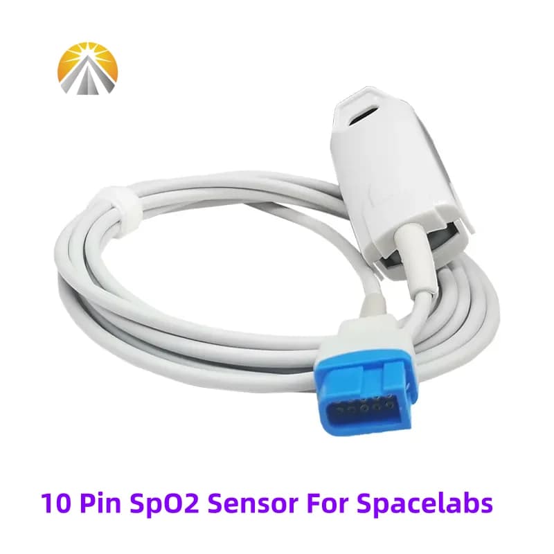 SpO2 Sensor 10 Pin Reusable For Spacelabs 90496 1050 90496 90369 Ultraview Adult Child Neonates Vet Non Oxi Tech Patient Monitor