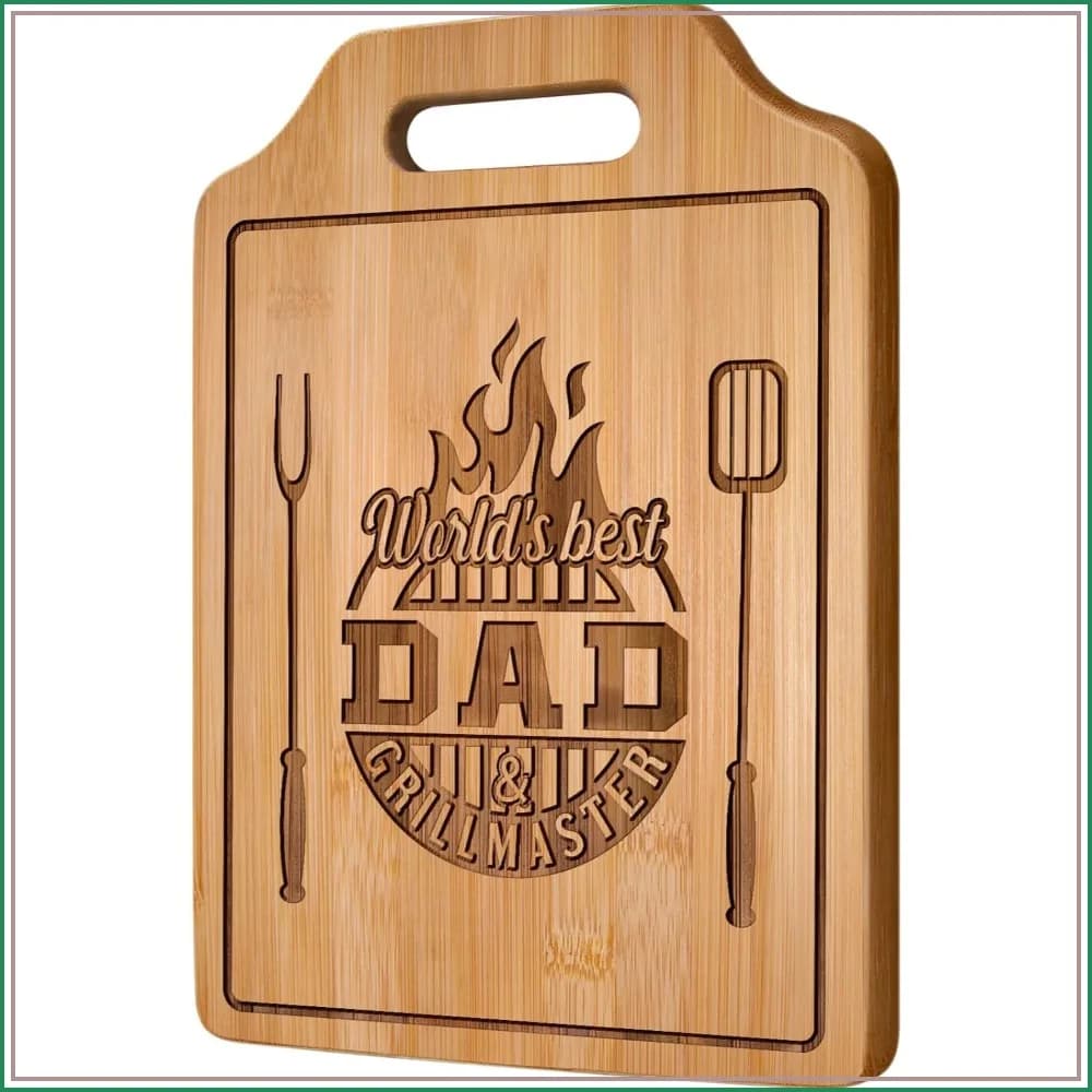 Engraved Bamboo Cutting Board - Gift for Dad Who Wants Nothing, Birthday Present from Daughter Son Wife