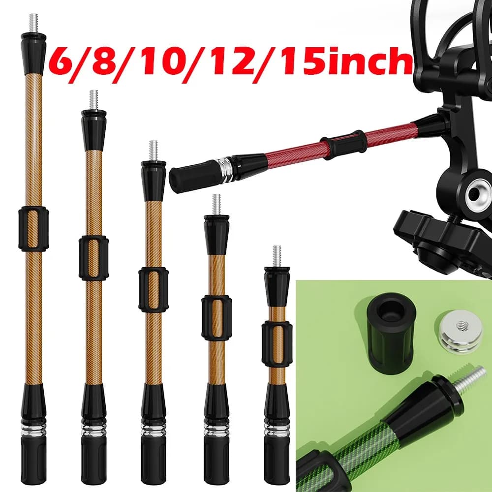 6/8/10/12/15 Inch Archery Balance Bar Carbon Shock Absorption Rod for Compound Bow Hunting Shooting Targeting Damper Stabilizer