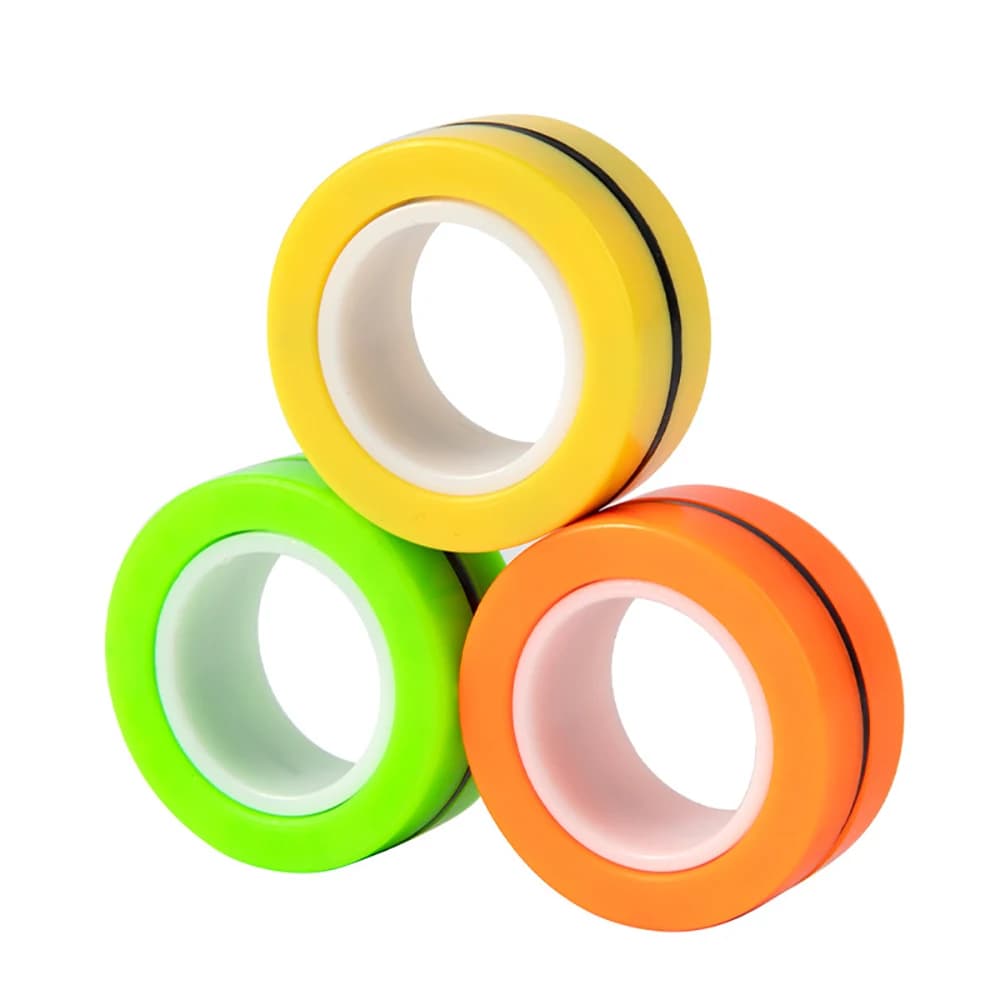 3 pezzi Anelli magnetici Unzip Antistress Fidget Ring Spinner Spinner magnetico Fidget Ring Anelli magici Strumento Bracciale per bambini