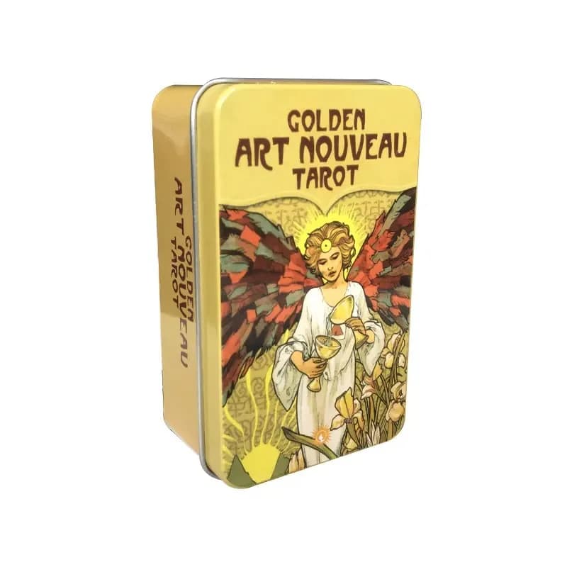 Golden Art Nouveau Tarocchi protagonista Principiante Profezia Puntelli Guida Giochi di mazzi Carte di divinazione del destino