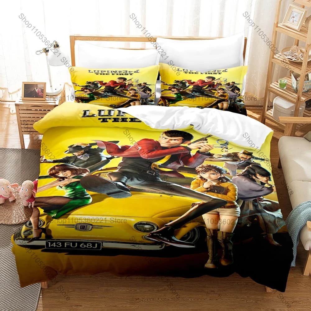 Cool Personality Lupin the 3rd New Bed Set Anime Figure Style Duvet Cover Set For Bedroom Living Room Decoration For Teens Adult