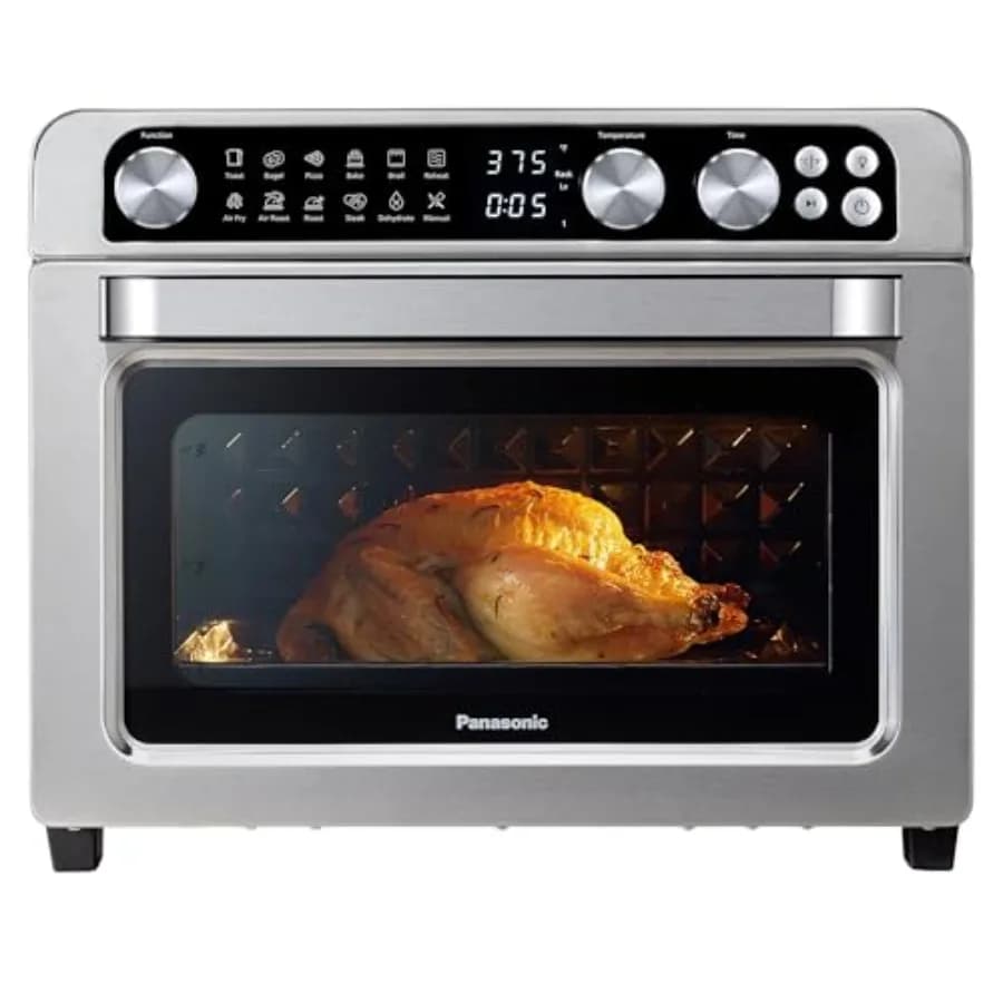 Forno Tostapane e Friggitrice ad Aria Combinato Formato Famiglia con 11 Funzioni di Cottura, 1800W, Senza PFAS, Doppio Riscaldamento a Infrarossi, Controllo della Temperatura