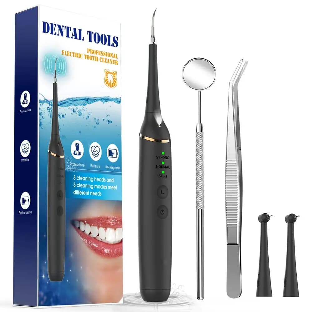 Ablatore Elettrico Sonico per Tartaro Dentale con Kit Sbiancante LED per Denti, Rimozione di Placca e Macchie per Igiene Orale