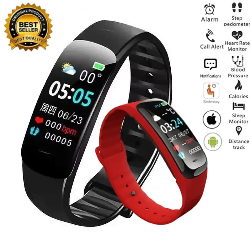 Smartwatch C1 Plus, Fitness Tracker Bluetooth with Monitoring Cardiac Frequency and Blood Pressure, Counter Passes, Sporty Bracelet for Men and Women 2026