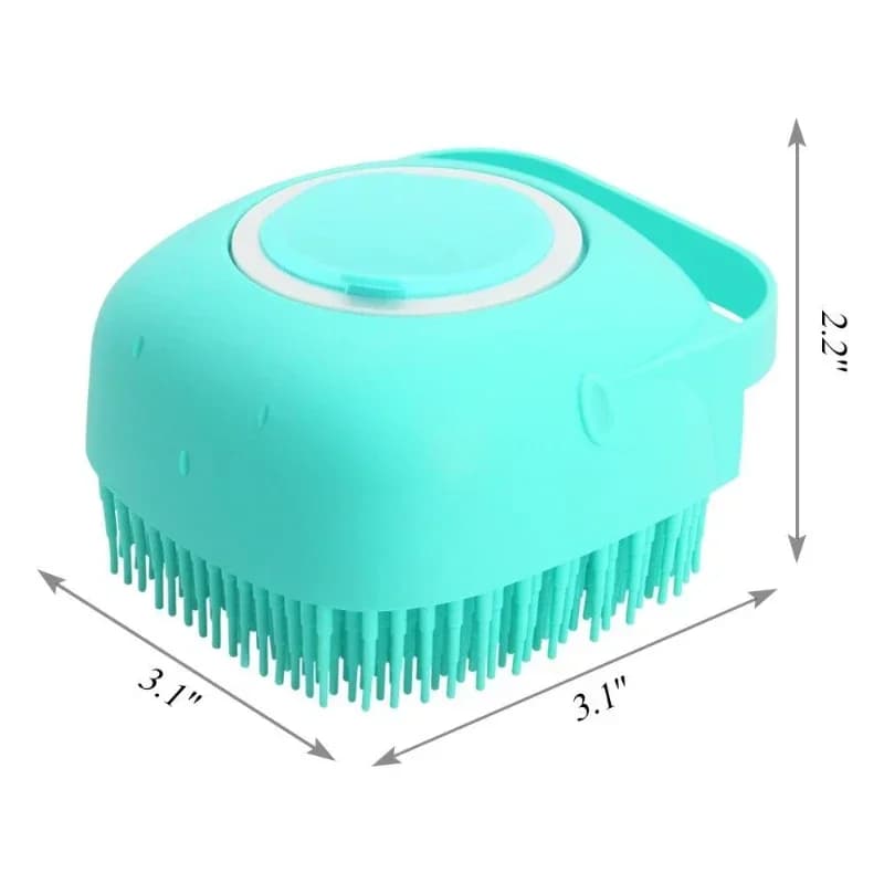 Spazzola per shampoo per cani da compagnia Pettine per massaggio per gatti 2.7oz 80ml Scrubber per toelettatura per il bagno Capelli corti Gomma siliconica morbida
