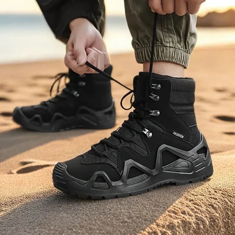 Men High Top Tactical Boots Breathable Desert Hiking Work Safety Shoes Outdoor Training Combat Ankle Boot